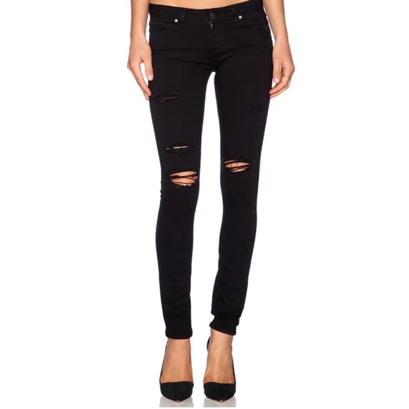 PAIGE Denim - PAIGE Black Verdugo Ultra Skinny destroyed jeans